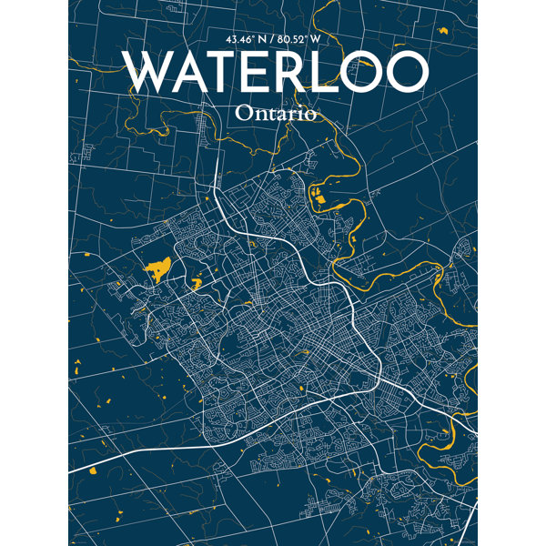OurPoster Com Waterloo City Map Panoramic Graphic Art Wayfair Waterloo City Map Panoramic Graphic Art